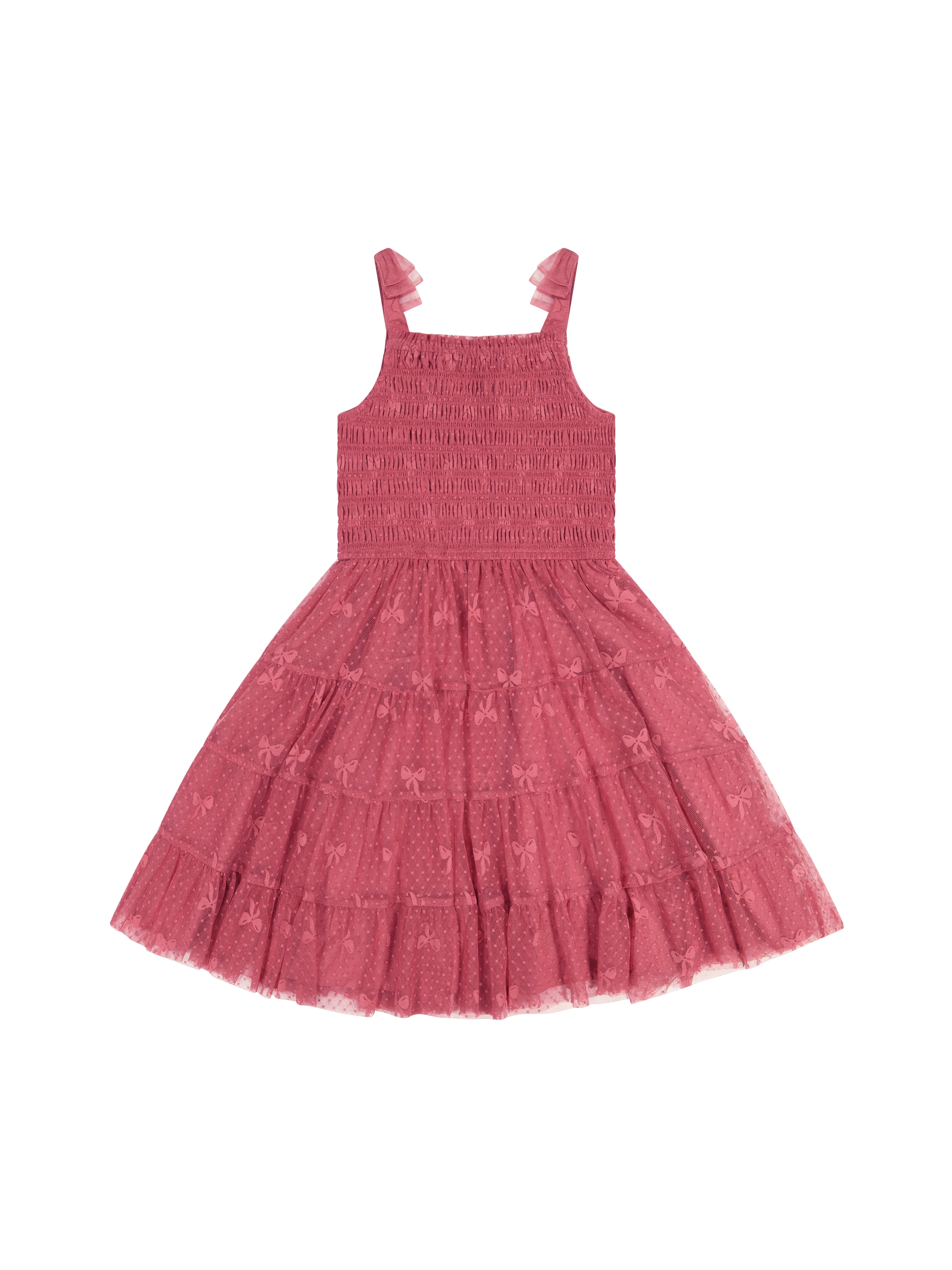 Kensie Girl Sleeveless Jacquard Bow Mesh Dress, Sizes 4-16