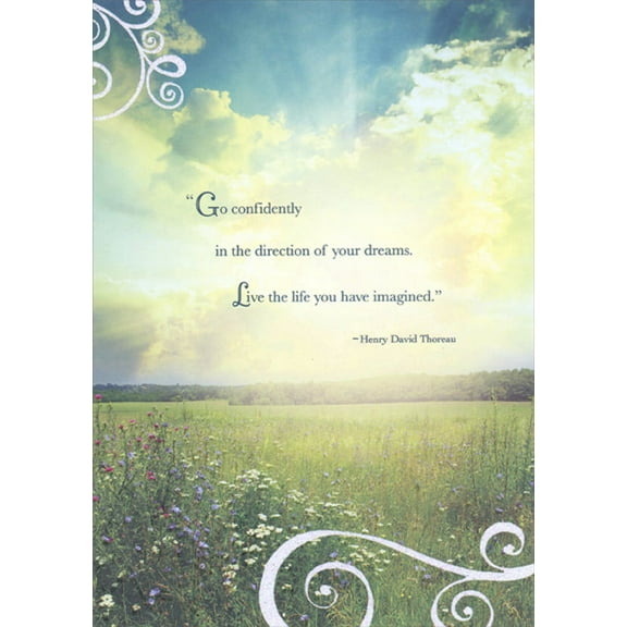 Designer Greetings Field of Flowers : Live the Life You Have Imagined Graduation Congratulations Card