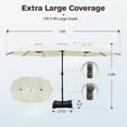 thumbnail image 6 of Alpha Joy 15ft Outdoor Patio Umbrella Extra-Large Double-Sided Garden Umbrella with Crank Handle and Base - Ivory, 6 of 6