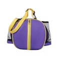 thumbnail image 4 of Bandolera de baloncesto Soporte de bolsa de almacenamiento de fútbol con bolsillos de malla de dos lados coloque fácilmente accesorios de bolas ajustables a Púrpura de una sola correa Baoblaze Estuche de baloncesto, 4 of 8