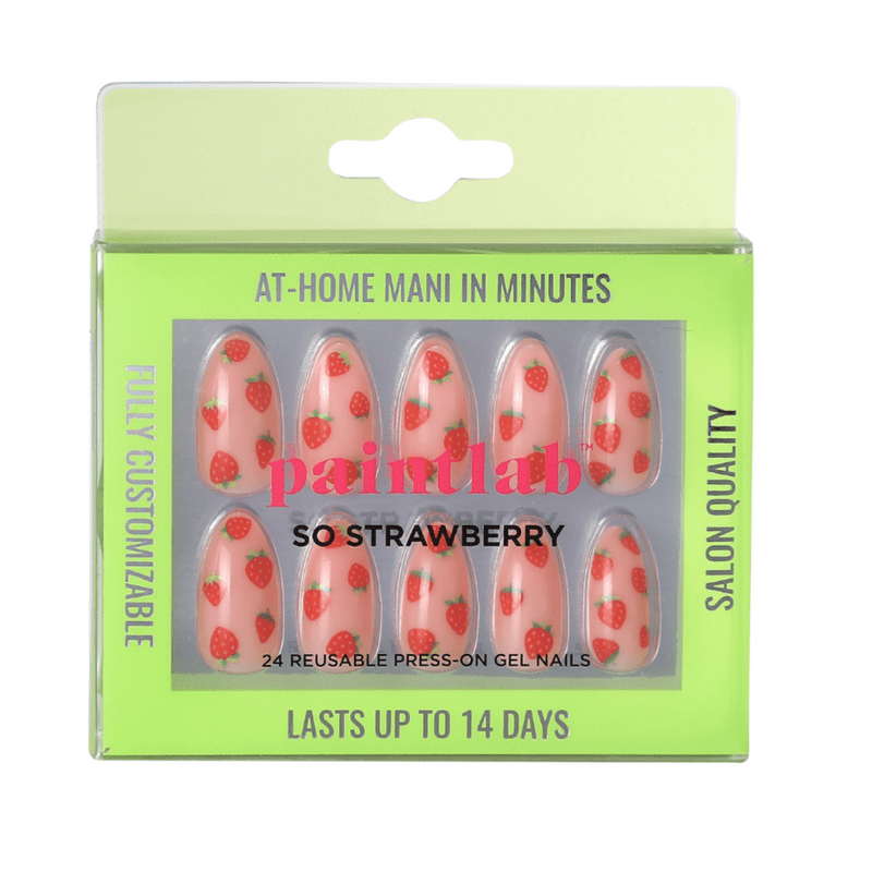 PaintLab So Strawberry Gel Press On Nails Kit, Pink, 24 Count