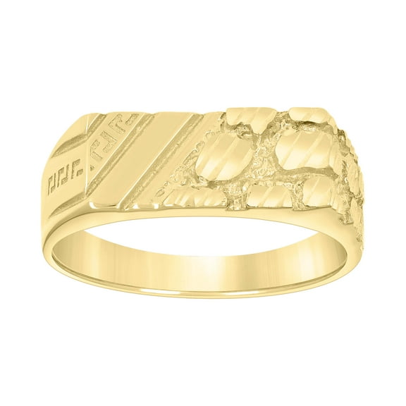 10k Yellow Gold Mens Nugget Fashion Ring