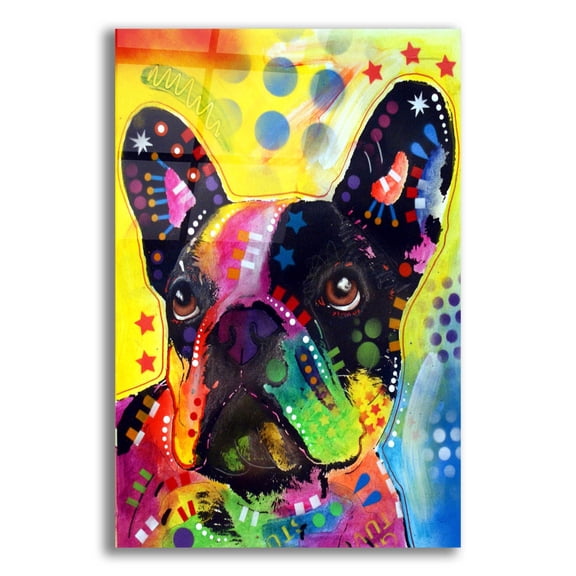 Epic Art 'French Bulldog 2' by Dean Russo, Acrylic Glass Wall Art, 16"x24"