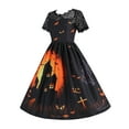 thumbnail image 3 of LilyLLL Womens Lace Short SLeeve Swing Dress Halloween Vampire Witch Costume, 3 of 5