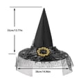 thumbnail image 3 of Gelikeya Witches Hat for Kids/Adult Halloween Party Wear Hat with Headband Women's Fashion Halloween Apparel (Silver, Child), 3 of 3