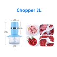 thumbnail image 3 of 2L Capacity Meat Grinder Food Chopper Juicer Stainless Steel Electric Kitchen Electric Chopper Meat Grinder Shredder ,Easy Installation, 3 of 7