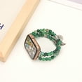thumbnail image 2 of Bracelet Beaded Bands for Women Compatible with Apple Watch 42(Series 1/2/3)/44/45/46/49mm, Fashion Boho Elastic Stretch Crystal Strap for iWatch Series 10/9/8/7/6/5/4/3/2/1/SE/Ultra, Green, 2 of 5