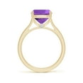 thumbnail image 2 of ANGARA Natural Cushion 3.5 ct Amethyst Solitaire Ring with Hidden Accents in 14K Yellow Gold for Women (Size-11x9mm) | February Birthstone, Anniversary, Jewelry Gift for Women | Natural Amethyst Ring, 2 of 9