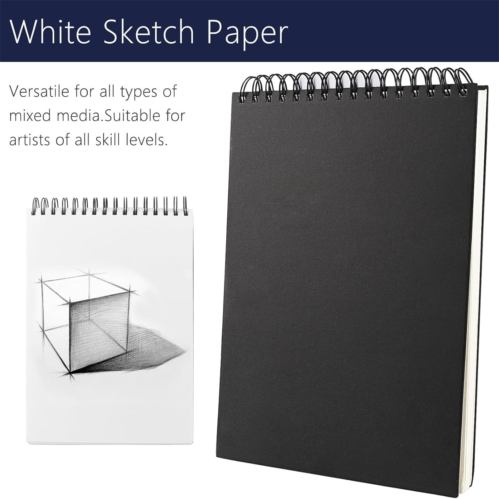 SLUOHZXI 8" x 12" Sketch Book, Top Spiral Bound Sketch Pad, 60 Sheets 160gsm Acid-Free Drawing Paper, Art Sketchbook for Drawing Pad for Artists & Beginners Professional Art Supplies for Adults