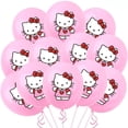 thumbnail image 3 of Juego de globos de Hello Cat, decoración de fiesta de cumpleaños, Baby Shower, suministros de boda, KT, rosa, Kuromii, 12 pulgadas, 3 of 4