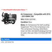 Air Compressor - Compatible with 2016 - 2019 BMW 750i 2017 2018