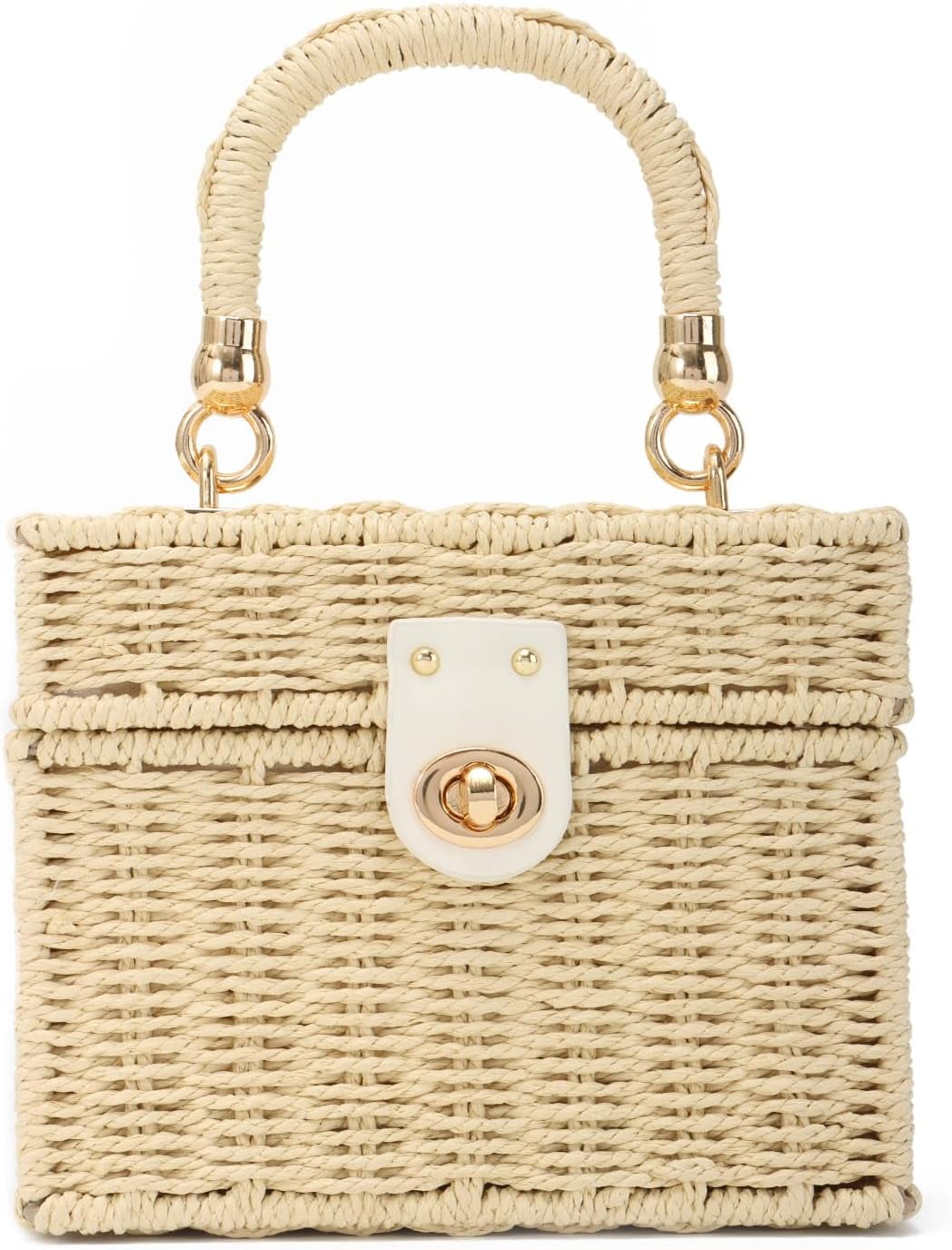 Esunarty Derby Women’s Rattan & Straw Tote Bag, Beige
