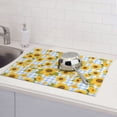thumbnail image 6 of Honeii Blue White Plaid Sunflower print Super Absorbent Coffee Bar Mat Hide Stain Coffee Maker Mat for Countertops Coffee Pot Dish Drying Mat for Kitchen Counter, 6 of 7