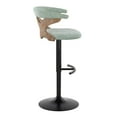 thumbnail image 5 of Gardenia Adjustable Bar Stool, Chrome Bar Stools, Bar Chairs, Swivel Bar Stools, Bar Stools Set of 2 (Seafoam Green Fabric), 5 of 6