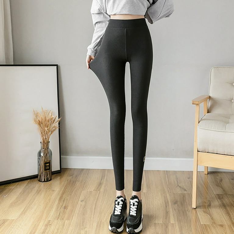 HSMQHJWE Yoga Pants Tall Ladies Leggings Women'S Leggings Autumn Winter  High Waist Lined Thick Trousers Winter Thick Opaque Leggings 7/8 Cotton
