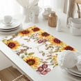 thumbnail image 5 of Sunflower Eucalyptus Leaf Placemats Set of 8 Autumn Leaves Heat Insulated Linen Place Mats, Washable Stain-Proof Table Mats for Dining Tables Holiday Decor 13x19inch, 5 of 9