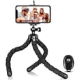 thumbnail image 2 of Trípode para teléfono, trípode flexible y trípode ajustable portátil con control remoto inalámbrico, compatible con Samsung, mini soporte para trípode de cámara para teléfono celular, 2 of 5