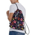thumbnail image 3 of Easygdp Dancing Skeletons Floral Garden Drawstring Backpack, Beach Sackpack, Travel Sackpack Lightweight for Sports, Gym, Travel, Swimming - Small, 3 of 9