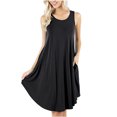 thumbnail image 1 of Robe Sans Manches pour Femmes Mode Robe Sans Manches pour Femmes Unie Poches Décontractée Gilet Évasée Robes T-Shirt, 1 of 9
