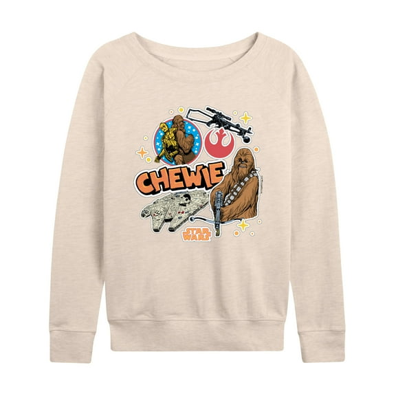 Star Wars - Chewie Stickers - Women's French Terry Pullover Sweatshirt