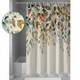 thumbnail image 4 of Fall Sage Shower Curtain, 72" x 72", Green Eucalyptus Leaves Linen Background Waterproof Bathroom Curtain Washable Shower Curtain Set with 12 Hooks, 4 of 6