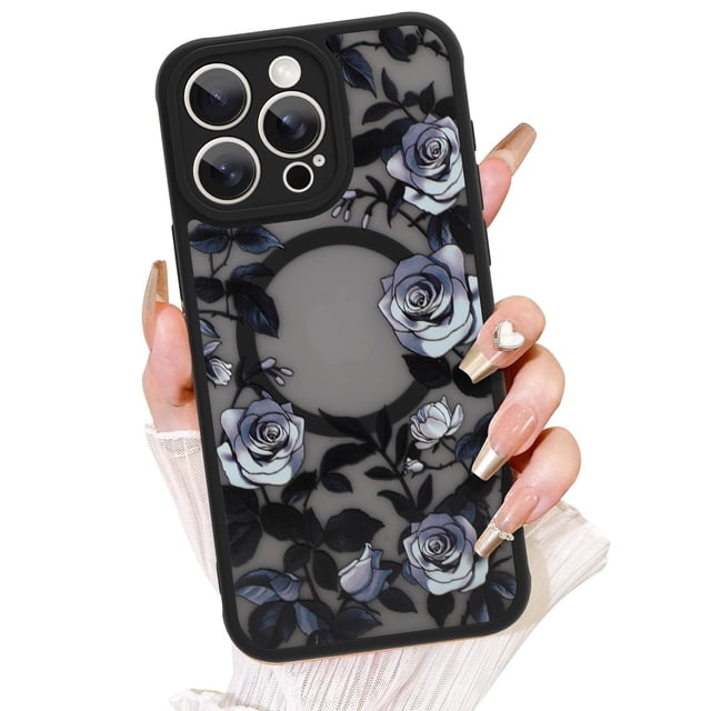 Funda de teléfono AIGOMARA para iPhone 16 Pro con MagSafe Rose Flower