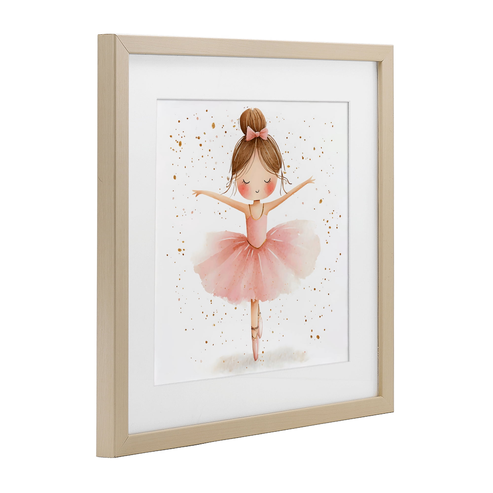 Stupell Industries Sweet Ballerina Pose Birch Framed Print Under Glass, design by Creative Studio