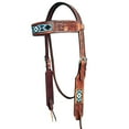 thumbnail image 2 of HILASON Western Horse Headstall American Leather Floral, 2 of 2