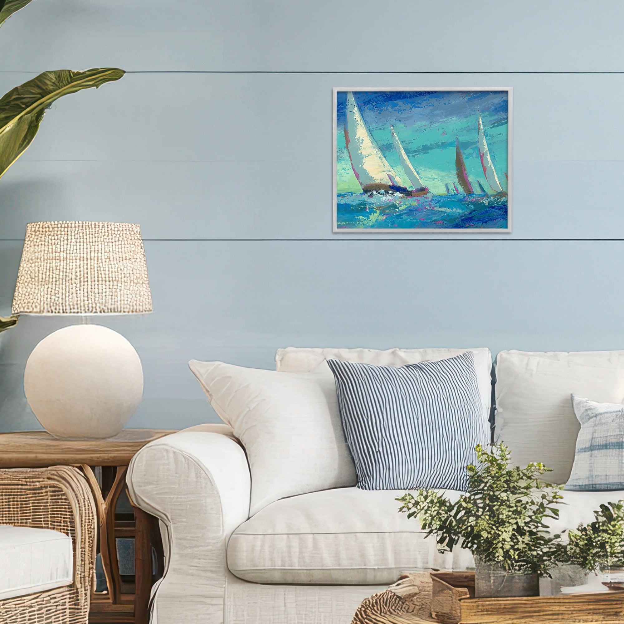 Stupell Industries Abstract Expression Regatta Gray Framed Giclee Art, design by Beth A. Forst