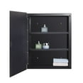 thumbnail image 4 of Black Plastic Bathroom Medicine Mirror Cabinet Beveled Edge, 16 x 20 inch, Surface and Recessed Mount, 4 of 6