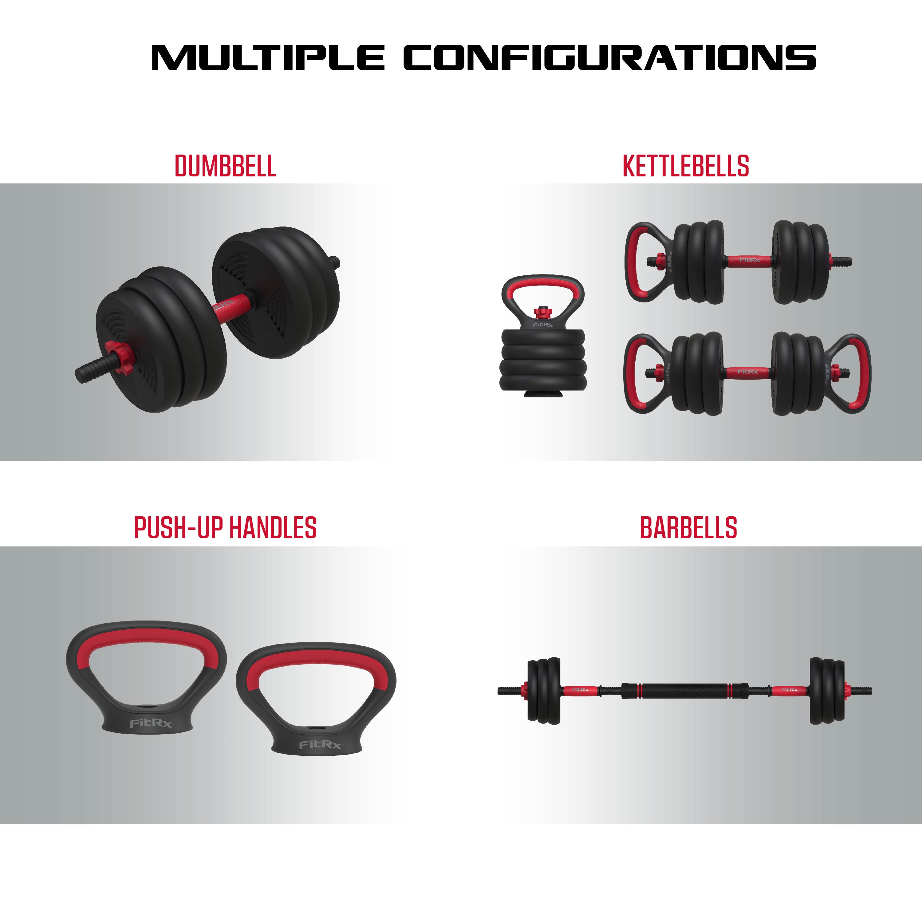 FitRx SmartBell Gym, 60 lbs. 4-in-1 Adjustable Interchangeable Dumbbell photo 4