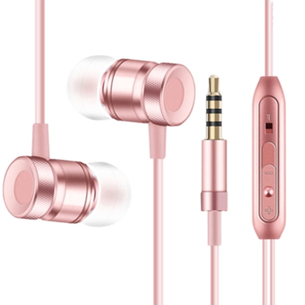 Puerto de 3,5 mm en la oreja Super Bass Control de línea Auricular Teléfono Aleación de aluminio Auriculares Micrófono Auriculares con cable Eigraketly PJ7355-03