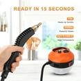 thumbnail image 6 of Portable Steam Cleaner 2500W High Temperature Pressurized Steam Cleaning Machine with Brush Heads for Kitchen Furniture Bathroom Car,Hard Floor ,Black+Orange, 6 of 7