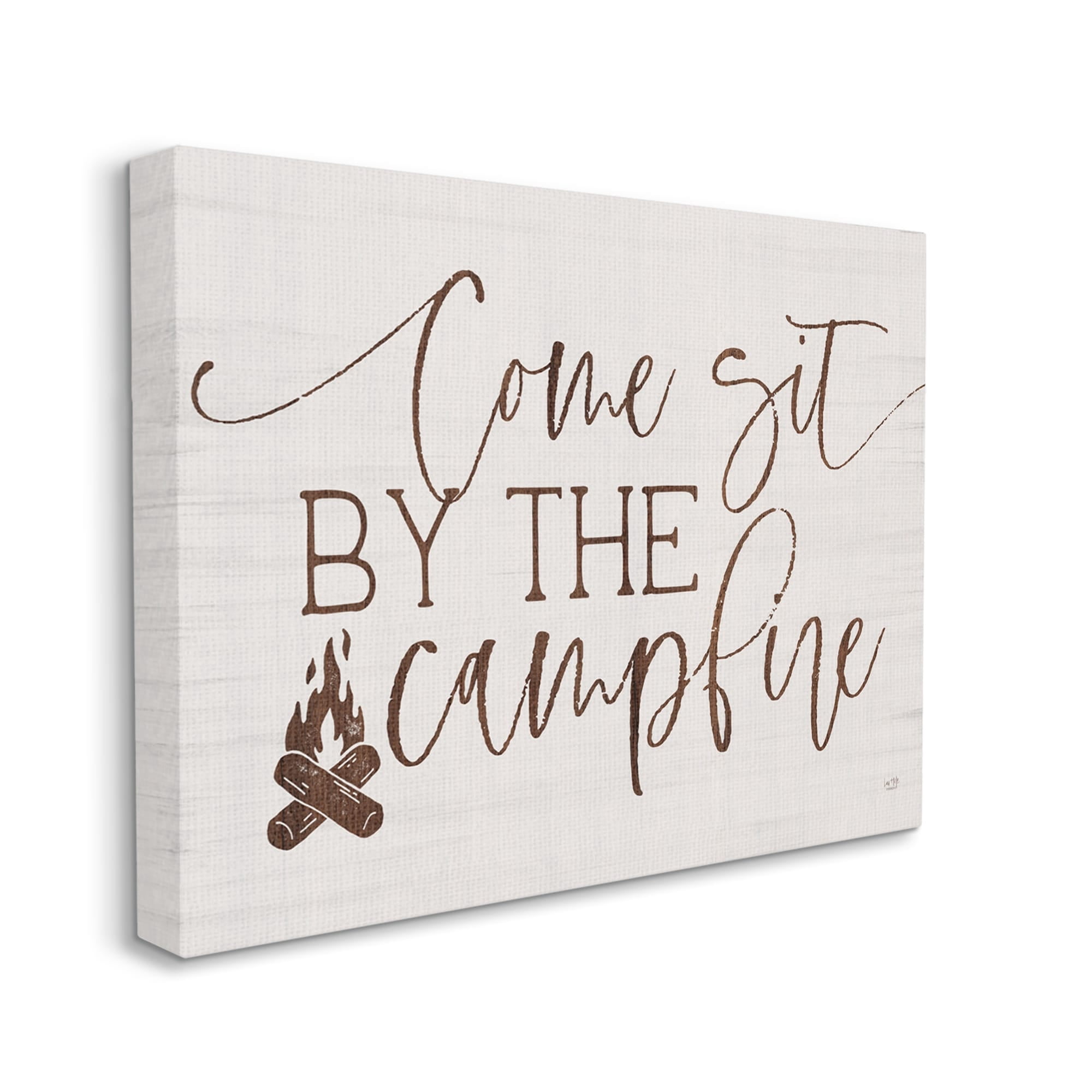Stupell Come Sit By The Campfire Rustic Sign Inspirational Painting Gallery Wrapped Canvas Print Wall Art