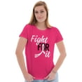 thumbnail image 3 of Fight For It Breast Cancer Aware Pink Womens Slim Fit Graphic Tee Brisco Brands X, 3 of 5