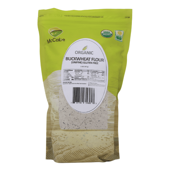 McCabe Organic Buckwheat Flour - Buckwheat Flour Organic | Rich with Fiber & Minerals | USDA and CCOF Certified | Packed in USA | 2Lbs