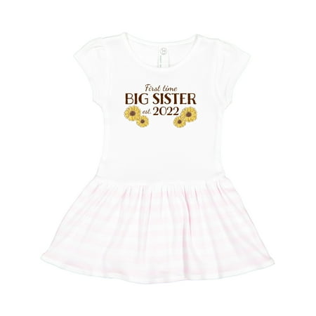 

Inktastic First Time Big Sister Est. 2022 Gift Toddler Girl Dress
