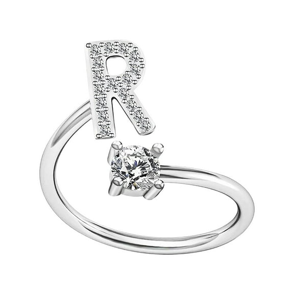 TIHLMK Womens Ring Women's Fashion OpeningRing Couple Ring Opening Letter Ring Jewelry