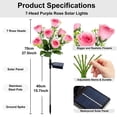 thumbnail image 4 of Rirool 2-Pack Pink Solar Rose Flower Garden Stake Lights, 7 Heads Outdoor Waterproof Decorative Lights with 8 Modes, Auto On/Off Warm White LED for Yard Lawn Patio Pathway Decor, 4 of 8