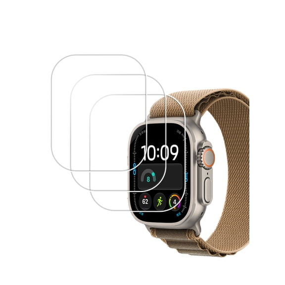 [3 Pack] HYRACPO Tempered Glass Screen Protector for Apple Watch Ultra4 49mm , HD Anti-Scratch Protector