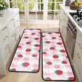 thumbnail image 4 of Kitchen Rugs Sets Of 2,Strawberry Plants Fruit Heart Daisy Checkered Anti Fatigue Kitchen Mat Rugs Non Slip Washable,Decorative Kitchen Floor Mats for Kitchen,Sink,Laundry,17"x47"+17"x47", 4 of 5