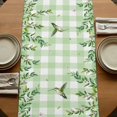 thumbnail image 5 of Table Runners 90 Inches Long Dress Scarves, Spring Plants Farmhouse Coffee/Dining/Kitchen Table Runner for Living Room, Watercolor Birds Leaves Flowers Green Plaid 13x90 Inch, 5 of 9
