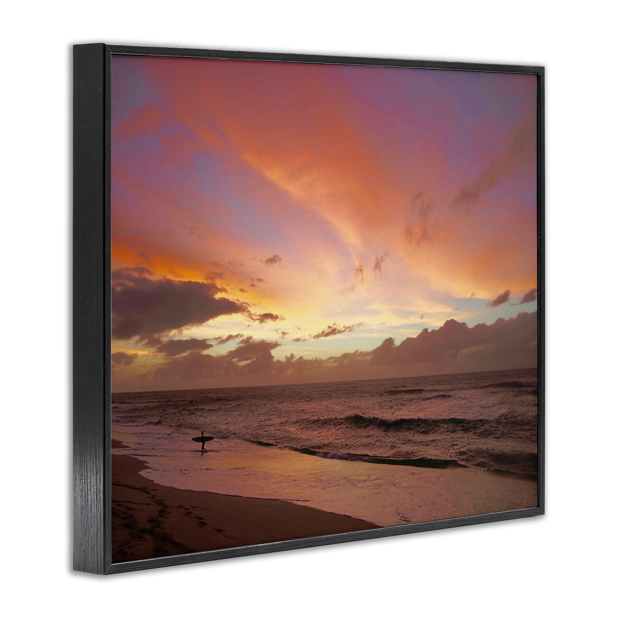 Stupell Industries Surfing Beach Waves Cloudy Sunset Sky Design by Unsplash