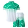 thumbnail image 5 of VBTAPA Clearance Today Prime! Summer Outfits for Men 2 Piece Printed Polo Shirt and Shorts Set Fashion Casual Vacation Beach Tracksuit with Pockets Green L, 5 of 6
