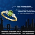 thumbnail image 2 of Gem Stone King 10K Yellow Gold Green Peridot and White Moissanite Engagement Ring for Women | 1.22 Cttw | Oval 7X5MM | Gemstone August Birthstone | Size 7, 2 of 7