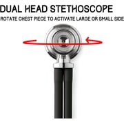 EMI Pink Sprague Rappaport Stethoscope with Black Aneroid Sphygmomanometer Blood Pressure Cuff Set #340