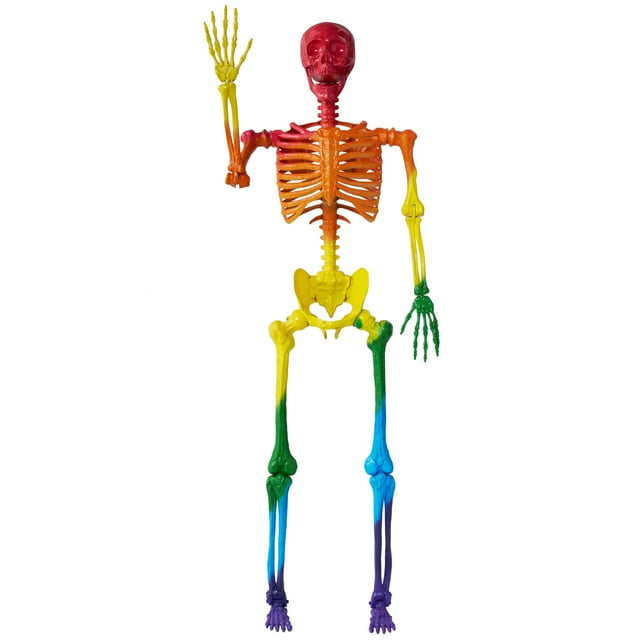 Esqueleto de Halloween JOYIN, 175 cm, arcoíris, plegable para exteriores