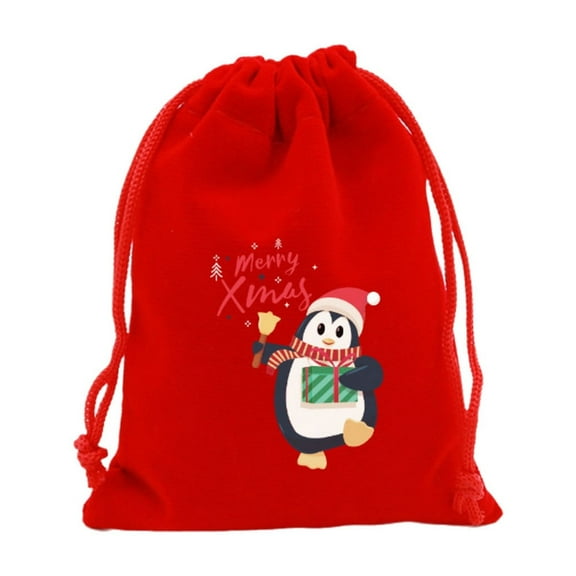 Nkmbld Christmas Bags for Gifts, Christmas Flannel Bag Christmas Apples Candy Packaging Bag Drawstring Gift Bag for Wrapping Xmas Party Favors