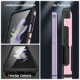 thumbnail image 5 of Nalacover Samsung Galaxy Z Flip 4 Case, Heavy Duty 3 in 1 Rugged Shockproof Rugged Silicone Hybrid Hard PC Soft TPU Bumper Camera Raised Drop Protective Girls Women Boy Men Phone Covers, Pink, 5 of 8