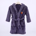 thumbnail image 2 of ZACPNCV Girls Fleece Robe Boys Hooded Bathrobe Soft Flannel Robe For Kids Purple 3-12 Years, 2 of 5